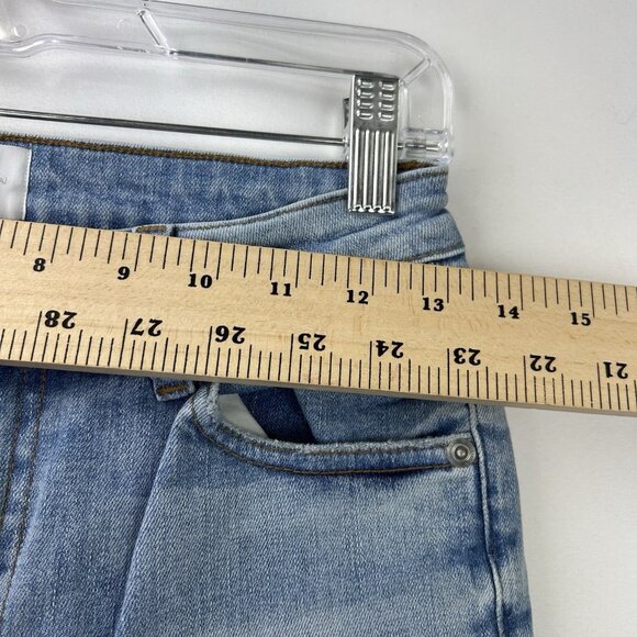 Jonathan Simkhai Women’s 27R Straight Leg Denim Jeans Organic Cotton Distressed - Picture 4 of 15